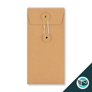 Envelop met Japanse Sluiting - 220x110x25 mm  - Bruin (incl. Zijvouw)
