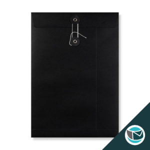 Envelop met Japanse Sluiting - 162x114x25 mm (C6) - Zwart (incl. Zijvouw)