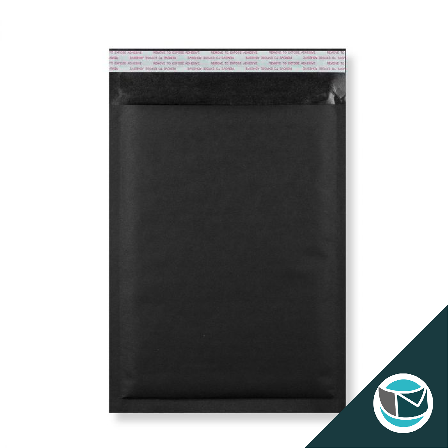 Kraft luchtkussen envelop met strip - 350x250 mm - Zwart - Afbeelding 2